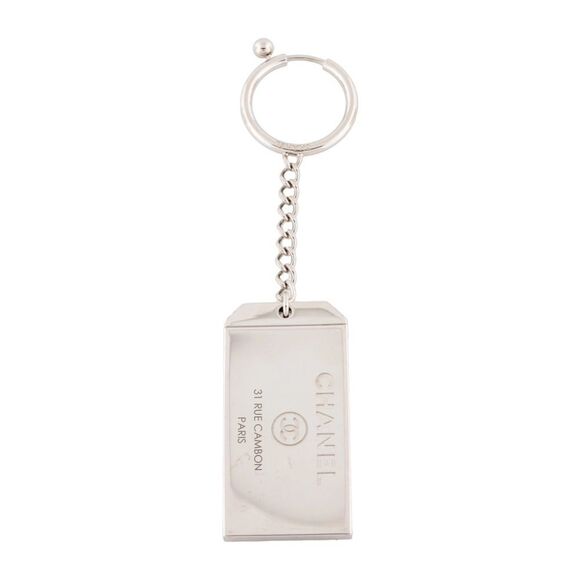 NEW Chanel Metal Mirror Silver Keychain NEW - Picture 1 of 7